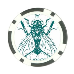 Green Insect Bee Illustration Poker Chip Card Guard by pakminggu