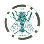 Green Insect Bee Illustration Poker Chip Card Guard Front