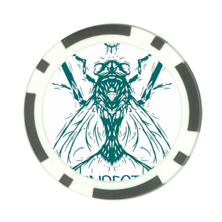 Green Insect Bee Illustration Poker Chip Card Guard