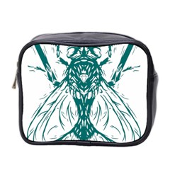 Green Insect Bee Illustration Mini Toiletries Bag (two Sides) by pakminggu