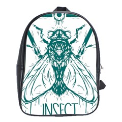 Green Insect Bee Illustration School Bag (xl) by pakminggu