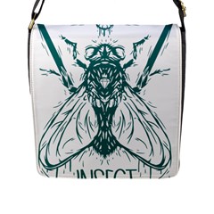 Green Insect Bee Illustration Flap Closure Messenger Bag (l) by pakminggu