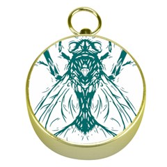 Green Insect Bee Illustration Gold Compasses by pakminggu