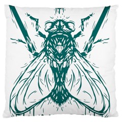 Green Insect Bee Illustration Large Premium Plush Fleece Cushion Case (one Side)