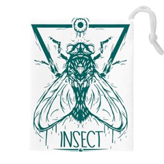 Green Insect Bee Illustration Drawstring Pouch (4xl) by pakminggu