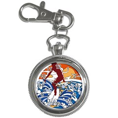 Beach Illustration Summer Beach Surf Waves Key Chain Watches by pakminggu