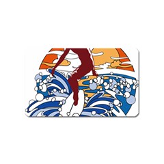 Beach Illustration Summer Beach Surf Waves Magnet (name Card)