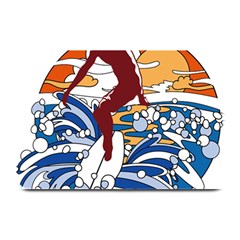 Beach Illustration Summer Beach Surf Waves Plate Mats by pakminggu