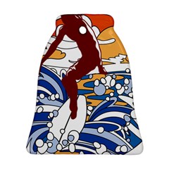 Beach Illustration Summer Beach Surf Waves Ornament (bell)