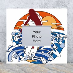 Beach Illustration Summer Beach Surf Waves White Wall Photo Frame 5  X 7  by pakminggu