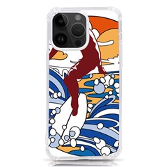 Beach Illustration Summer Beach Surf Waves Iphone 14 Pro Max Tpu Uv Print Case by pakminggu