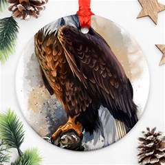 Eagle Art Eagle Watercolor Painting Bird Animal Ornament (round) by pakminggu