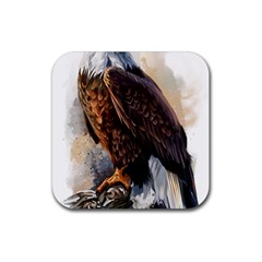 Eagle Art Eagle Watercolor Painting Bird Animal Rubber Coaster (square) by pakminggu