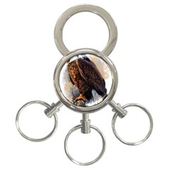 Eagle Art Eagle Watercolor Painting Bird Animal 3-ring Key Chain by pakminggu