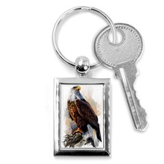 Eagle Art Eagle Watercolor Painting Bird Animal Key Chain (rectangle) by pakminggu