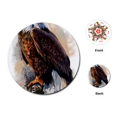 Eagle Art Eagle Watercolor Painting Bird Animal Playing Cards Single Design (round) by pakminggu