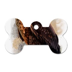 Eagle Art Eagle Watercolor Painting Bird Animal Dog Tag Bone (one Side) by pakminggu