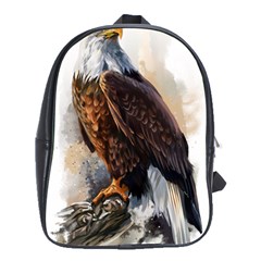 Eagle Art Eagle Watercolor Painting Bird Animal School Bag (large) by pakminggu