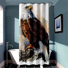 Eagle Art Eagle Watercolor Painting Bird Animal Shower Curtain 36  X 72  (stall)  by pakminggu