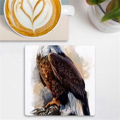 Eagle Art Eagle Watercolor Painting Bird Animal Uv Print Square Tile Coaster  by pakminggu