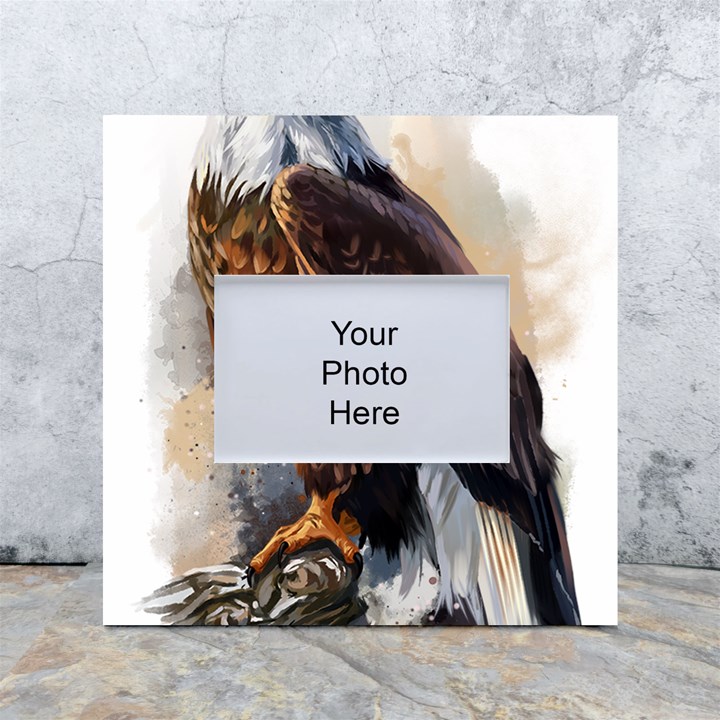 Eagle Art Eagle Watercolor Painting Bird Animal White Box Photo Frame 4  x 6 