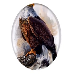 Eagle Art Eagle Watercolor Painting Bird Animal Oval Glass Fridge Magnet (4 Pack) by pakminggu