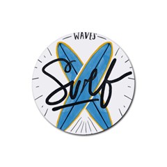 Wave Surfing Surfboard Surfing Rubber Coaster (round) by pakminggu