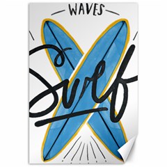 Wave Surfing Surfboard Surfing Canvas 20  X 30  by pakminggu