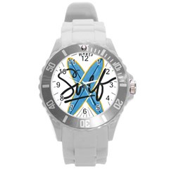 Wave Surfing Surfboard Surfing Round Plastic Sport Watch (l) by pakminggu