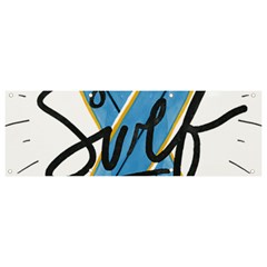 Wave Surfing Surfboard Surfing Banner And Sign 9  X 3  by pakminggu