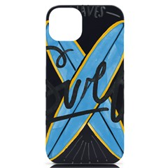 Wave Surfing Surfboard Surfing Iphone 14 Plus Black Uv Print Case by pakminggu