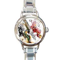 Electric Guitar Round Italian Charm Watch by pakminggu