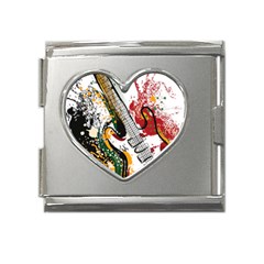 Electric Guitar Mega Link Heart Italian Charm (18mm) by pakminggu