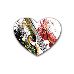 Electric Guitar Rubber Heart Coaster (4 Pack) by pakminggu