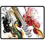 Electric Guitar Fleece Blanket (Large) 80 x60  Blanket Front