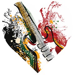 Electric Guitar Wooden Puzzle Heart by pakminggu