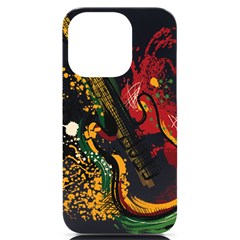 Electric Guitar Iphone 14 Pro Black Uv Print Case by pakminggu