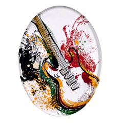 Electric Guitar Oval Glass Fridge Magnet (4 Pack) by pakminggu