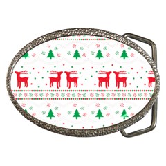 Red Green And Blue Christmas Themed Illustration Belt Buckles by pakminggu