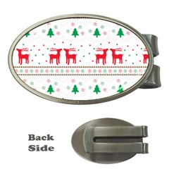 Red Green And Blue Christmas Themed Illustration Money Clips (oval)  by pakminggu