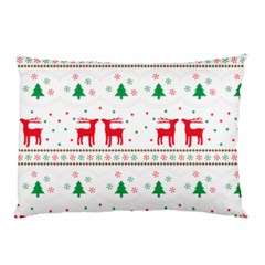 Red Green And Blue Christmas Themed Illustration Pillow Case by pakminggu