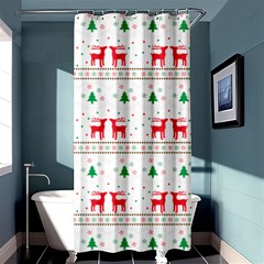 Red Green And Blue Christmas Themed Illustration Shower Curtain 36  X 72  (stall)  by pakminggu