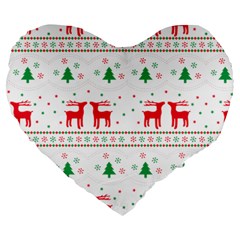 Red Green And Blue Christmas Themed Illustration Large 19  Premium Heart Shape Cushions by pakminggu