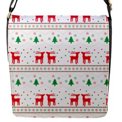 Red Green And Blue Christmas Themed Illustration Flap Closure Messenger Bag (s) by pakminggu