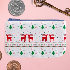 Red Green And Blue Christmas Themed Illustration Large Coin Purse by pakminggu