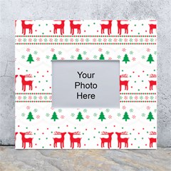 Red Green And Blue Christmas Themed Illustration White Wall Photo Frame 5  X 7  by pakminggu