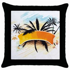 Hawaii Beach Summer Throw Pillow Case (black) by pakminggu