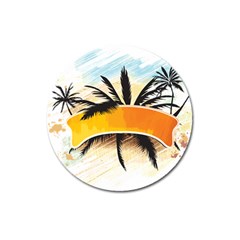 Hawaii Beach Summer Magnet 3  (round) by pakminggu