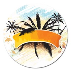 Hawaii Beach Summer Magnet 5  (round)