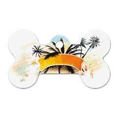 Hawaii Beach Summer Dog Tag Bone (two Sides) by pakminggu